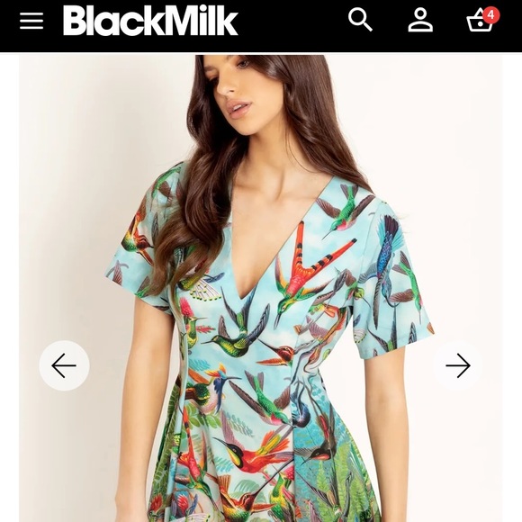 Blackmilk “BIRDS IN PARADISE EVIL V DRESS” Size Medium M NWT - Picture 2 of 14